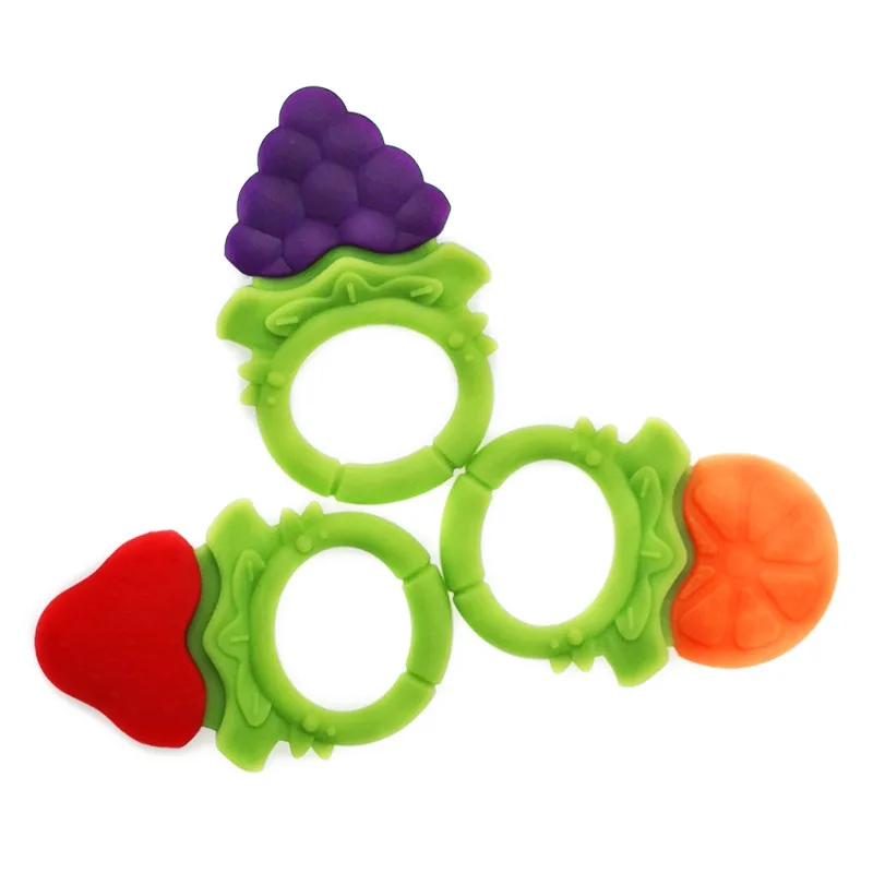 

Cute Newborn Baby Soft Silicone Teethers Teething Toys Fruit Pattern Teethers