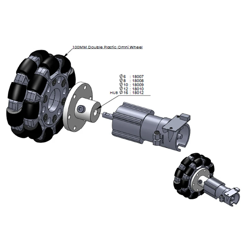100mm double plastic omni wheel (5)