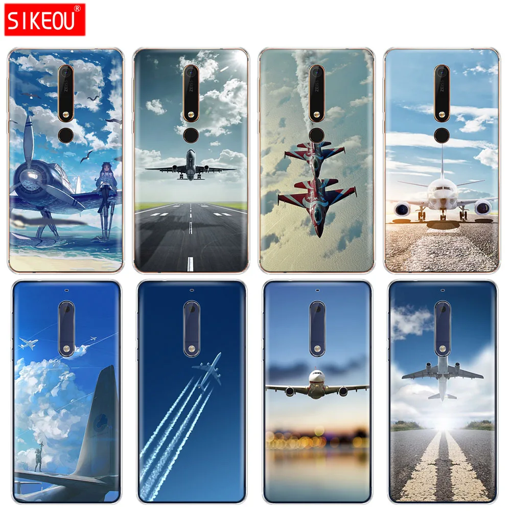

silicone cover phone case for Nokia 5 3 6 7 PLUS 8 9 /Nokia 6.1 5.1 3.1 2.1 6 2018 Aircraft sky airport