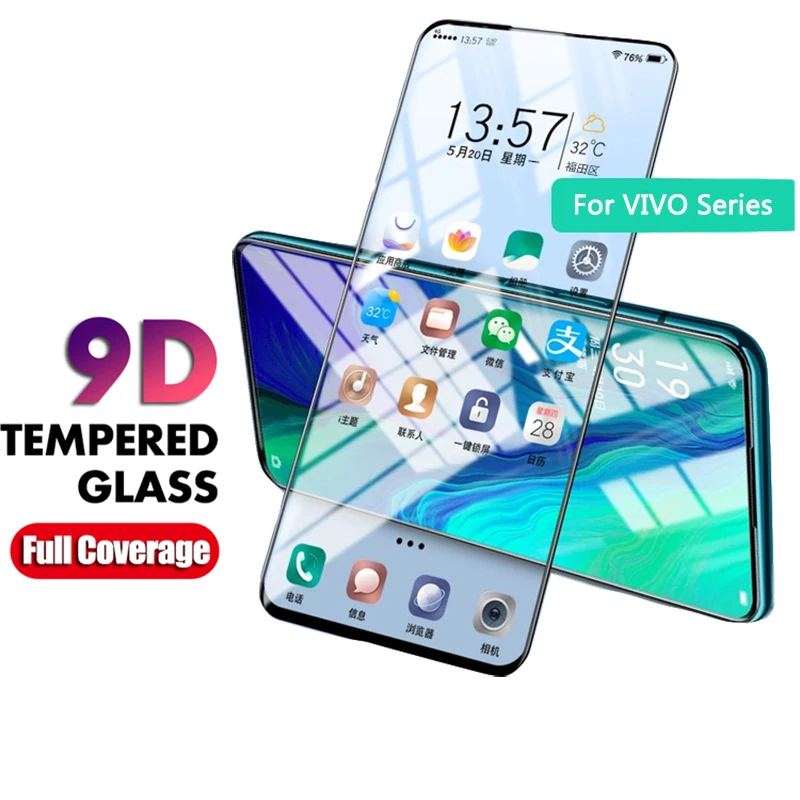 

9D Full Cover Tempered Glass For VIVO V15 V11 V9 Pro Glass Screen Protector Protective Film For Vivo X23 Z3 Z3i V11i Y97 Y85 Y83