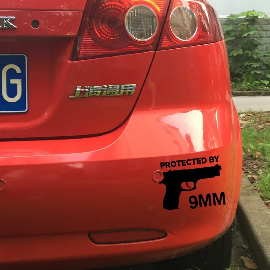 Защита от пистолета 9 мм бампер Виниловая наклейка для автомобиля пистолет с