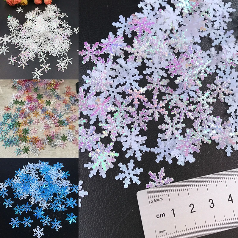 300pcs/lot Christmas Snowflakes Appliques Wedding Party Decoration Craft DIY Handmade Gift Supplies Ornaments Home Garden Decor