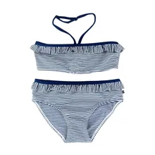Купальник-бикини для девушек, летний купальный костюм раздельный купальник из двух предметов для девочек детский пляжный купальник в полоску