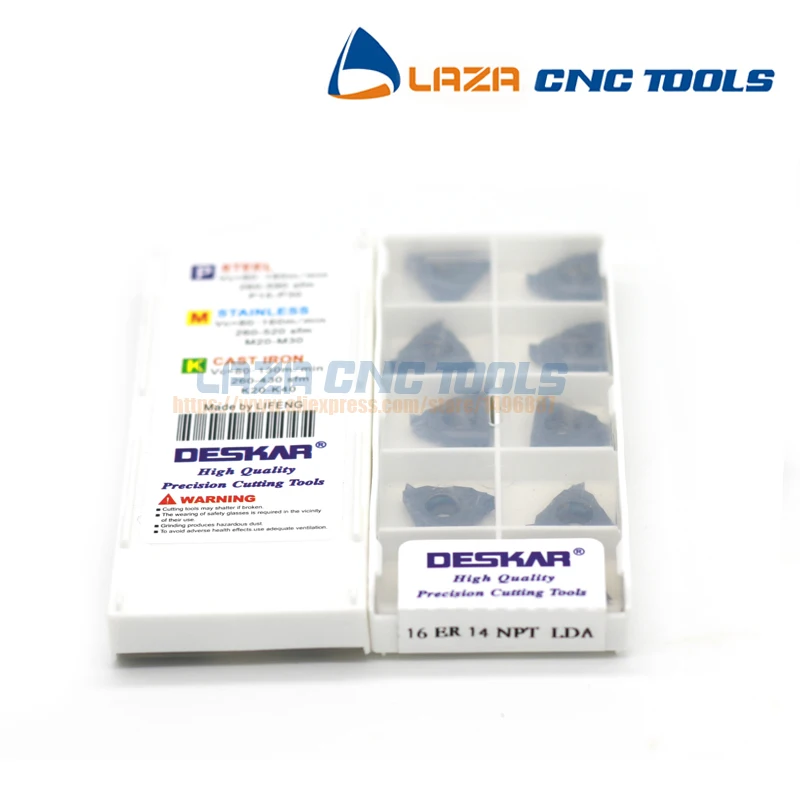 

16ER 16IR 11.5NPT 14NPT 18NPT 24NPT 27NPT LDA*10CPS DESKAR 60 Degree America NPT Threading Carbide Insert,Threaded Cutting blade