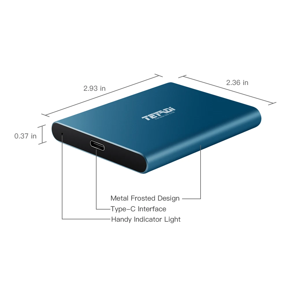 TEYADI hd externo 500 ГБ Портативный внешний SSD накопитель USB 3 1 тип c диско Дуро ssd