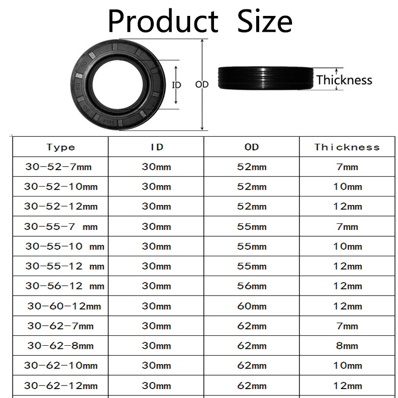 2 Pcs TG4 Skeleton Oil Seal Nitrile Rubber Gasket High-quality Seals Inner Diameter 30 mm