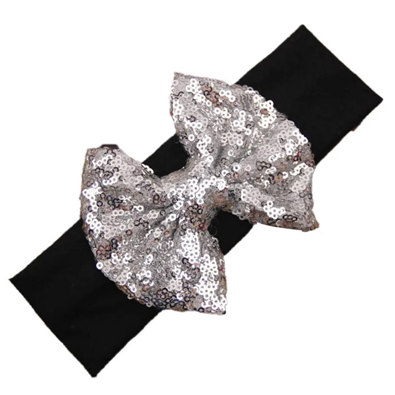 

Fashion Elastic Children Headband Cute Sequins Bow Baby Girl Hair Accessories Baby Shower Birthday Party photo Dropshipping