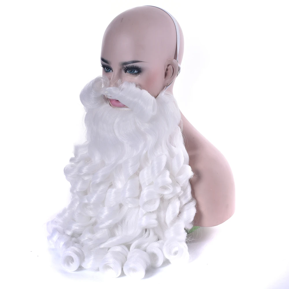 Soowee Рождественский подарок парик Санта Клауса и бороды синтетические волосы короткие косплей парики для мужчин белые волосы аксессуары