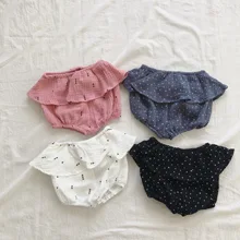 Ins/летние детские шорты для девочек милые корейские шорты в горошек с оборками для маленьких девочек одежда принцессы