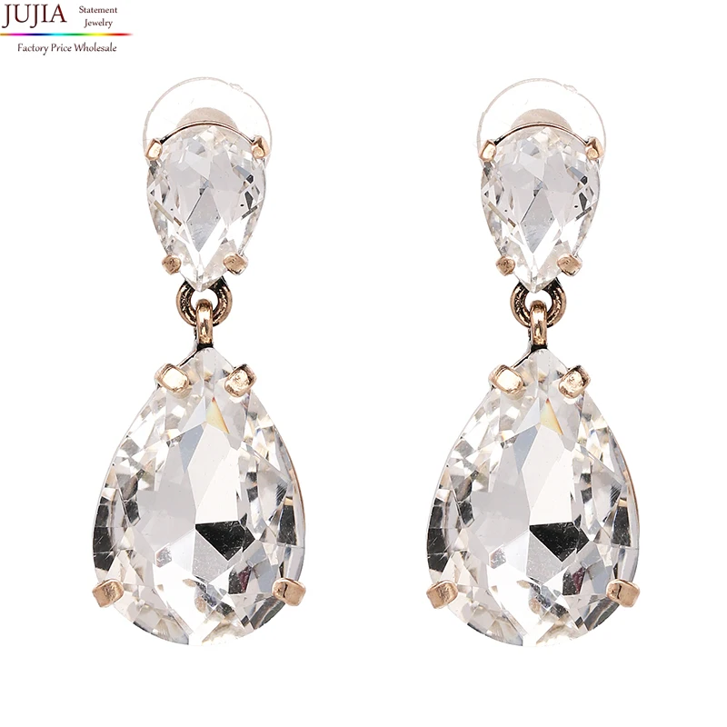 

JUJIA Women's fashion earrings good quality dangle drop crystal simple but elegant earrings for women girls