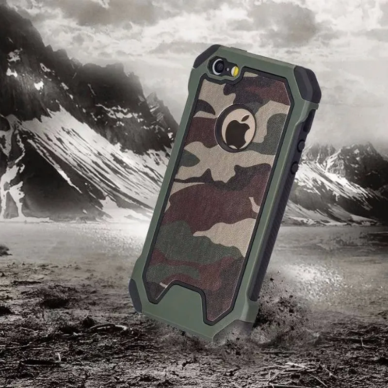 100pcs Hybrid Dual Layer Shockproof Army Armor Camouflage Case For