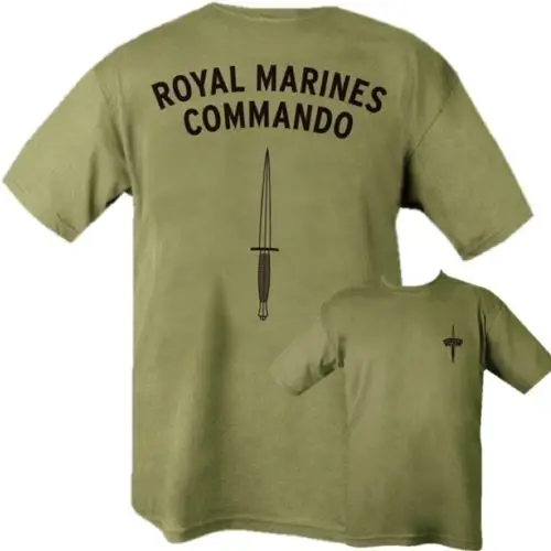 

Royal Marines Commando T shirt men army short Two Sided tee US plus size S-3XL
