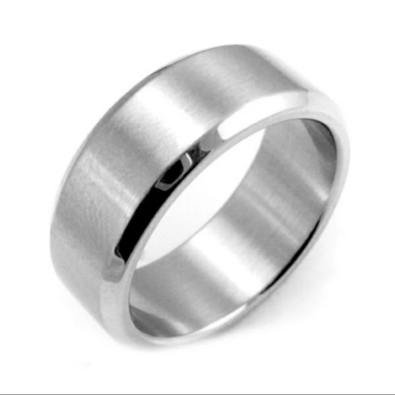 8 мм модные очаровательные Jewelry Кольцо Для мужчин Титан Сталь