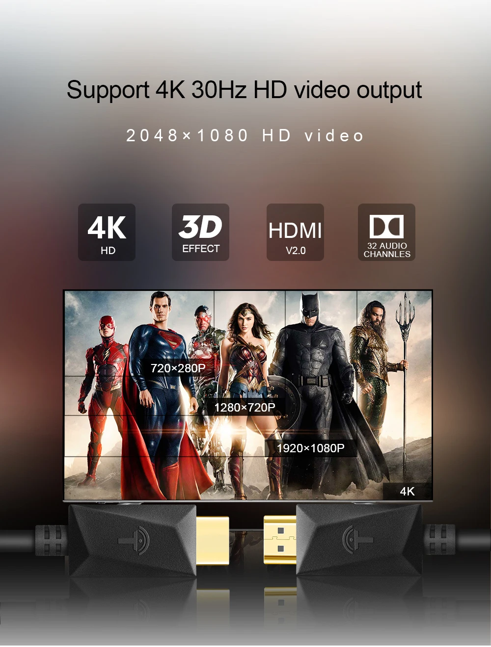 Rocketek HDMI кабель 4K* 2K HDMI 2,0 папа-папа Высокоскоростной HDMI адаптер 3D для Apple tv PS3/4 проектор HDMI кабель 0,5 м-5 м