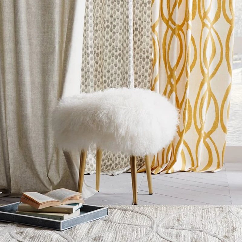 Скандинавский современный минималистичный белый шерстяной стул из нержавеющей