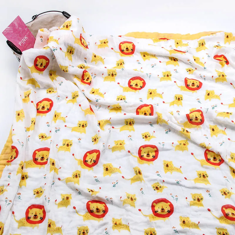 Baby Blanket 2 Layer Bamboo Cotton Newborn Swaddle Soft Bedding Baby Swaddling Bedding