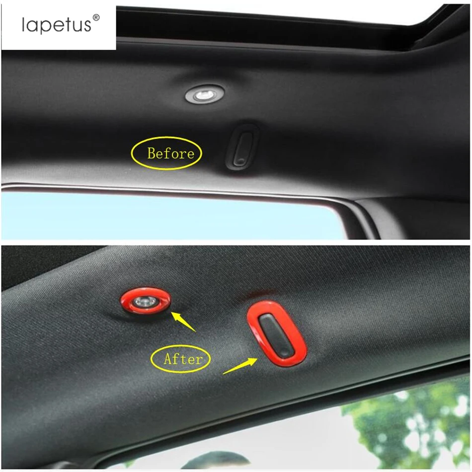

Lapetus Accessories Fit For Jeep Grand Cherokee 2016 - 2019 ABS Rear Upper Roof Reading Lights Lamp Hook Molding Cover Kit Trim