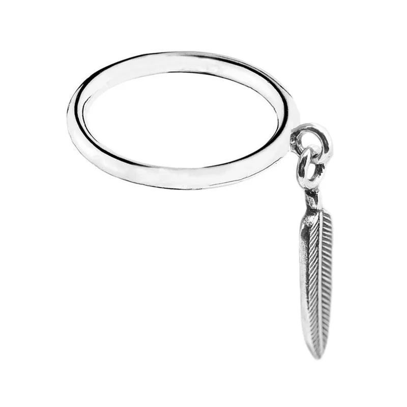 

Trendy Original 100% Authentic 925 Sterling Silver Feather Pendant Ring For Women Wedding Engagement Gift Fine Europe Jewelry