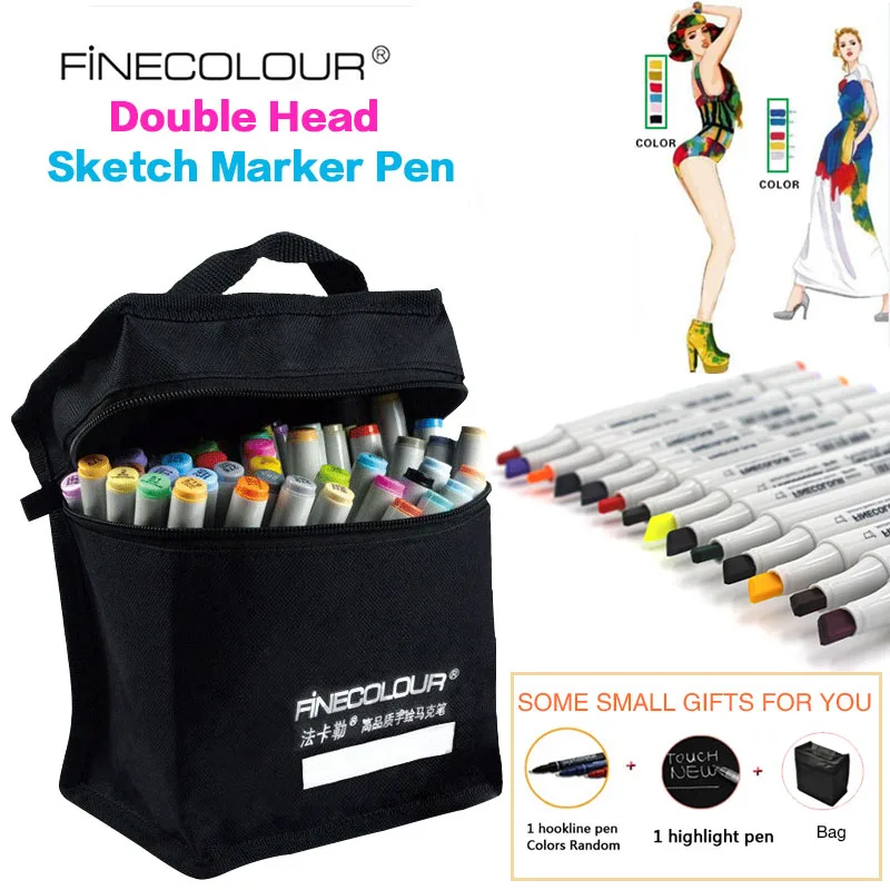 FINECOLOUR 160 Цвета дополнительно на спиртовой основе маркер двуглавый эскиз рисунок