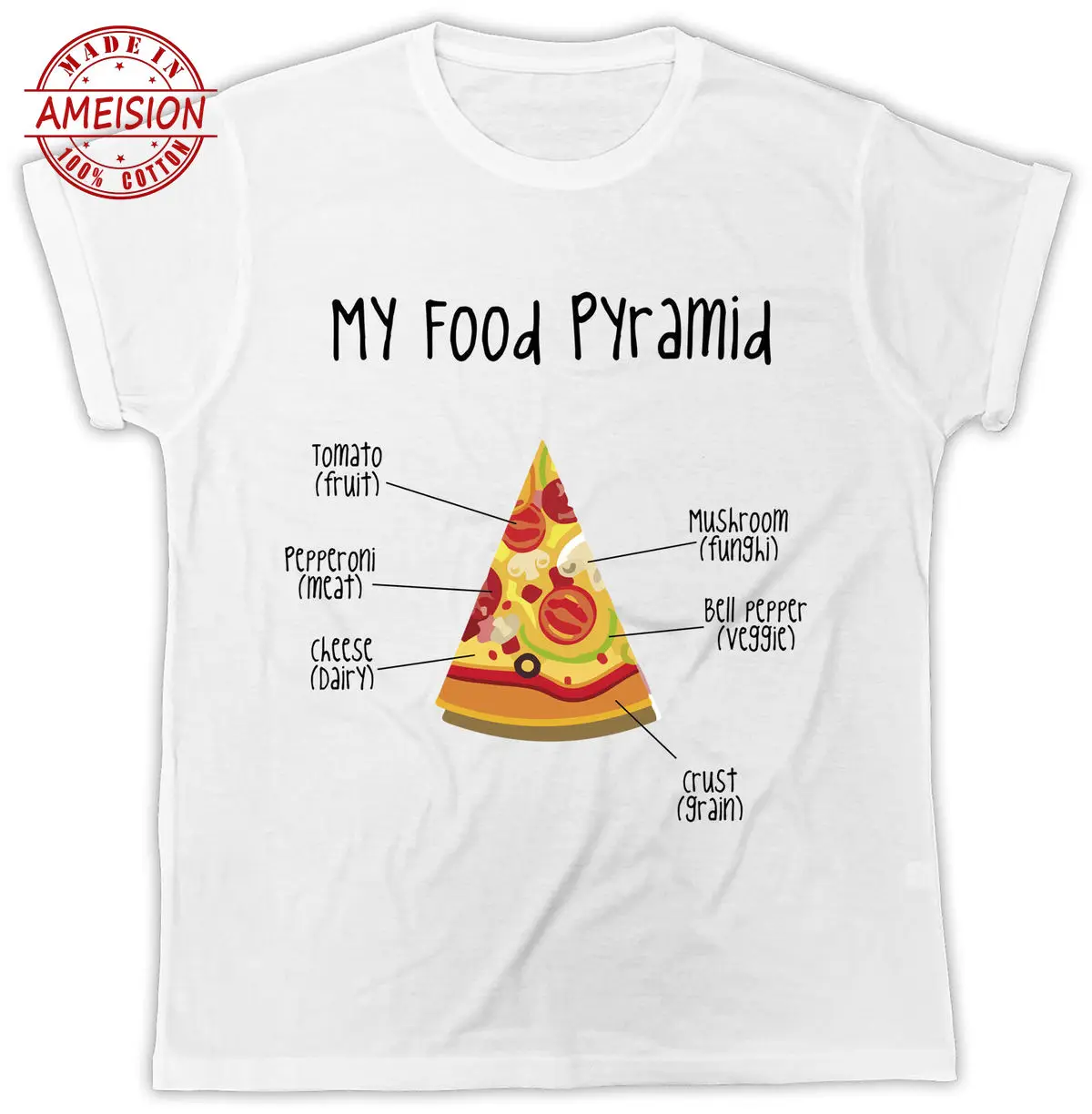 

Summer Hot Sale Pizza Slut Unisex Pyramid Yummy Food Vegetable Slice 2019 t shirt men punk punk style high street T-Shirts