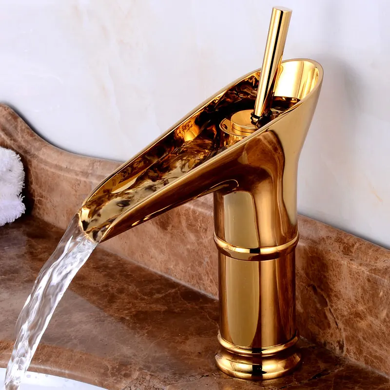 

European Retro bathroom sink basin Golden faucet retro Kitchen single hole basin faucet vintage Brass water tap hot and cold