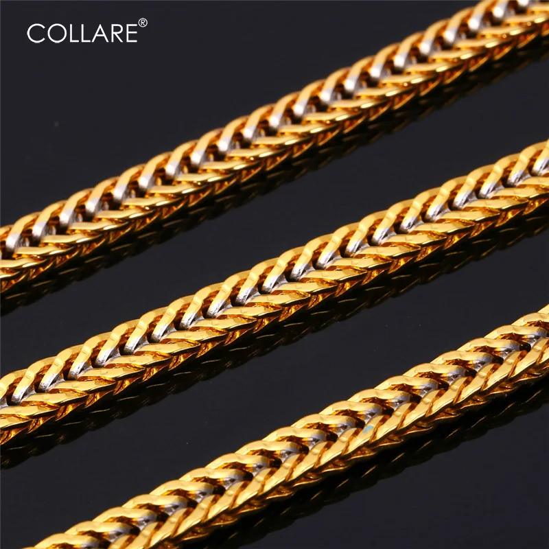 

Collare Franco Chain Necklace Men Gold Color New 55 CM Two Tone Chain For Men Jewelry African N155