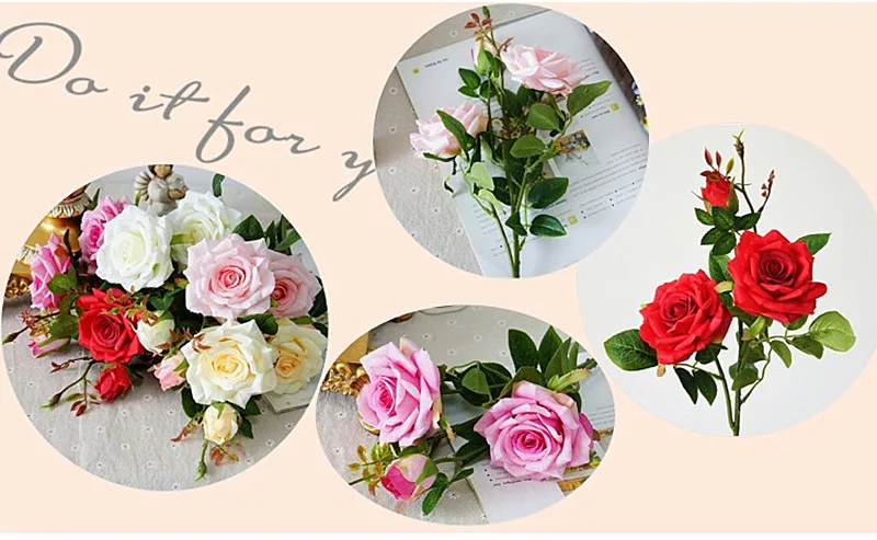 Artificial Paris perfume roses fake Flowers silk flowers Wedding decoration baby shower gifts 5 1