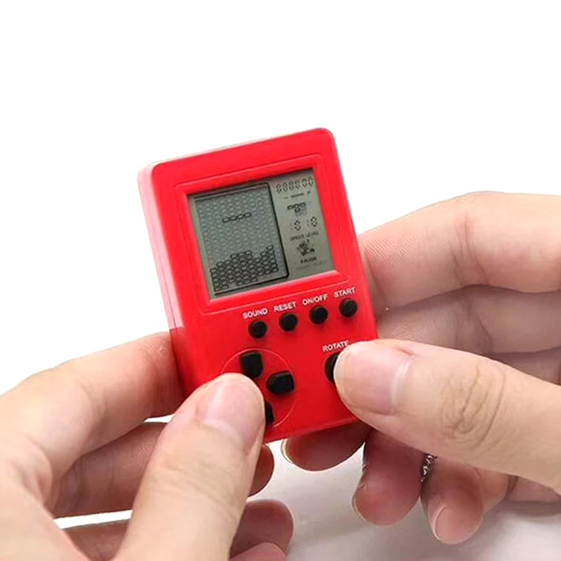 Portable Tetris Game Console Pendant Keychain LCD Handheld Game Players