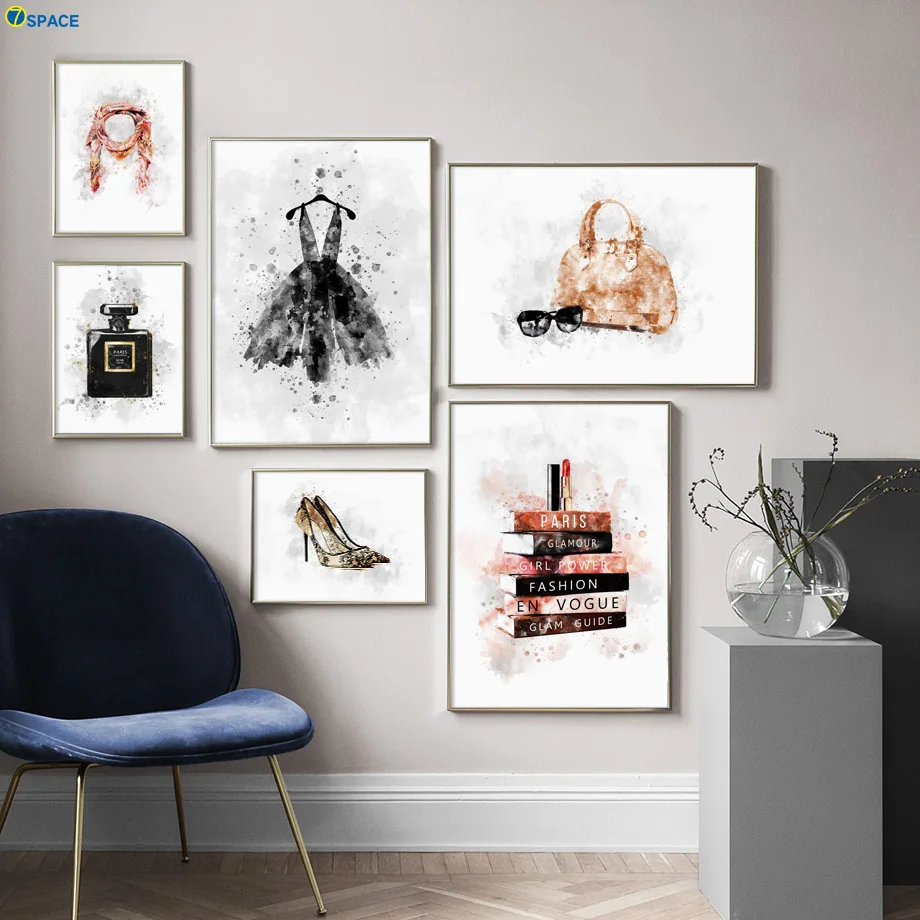 Fashion Woman Long Dress Bag Perfume Book Nordic Poster Art Prints Modern Wall Art Canvas Painting Wall Pictures For Living Room Buy At The Price Of 3 33 In Aliexpress Com Imall Com