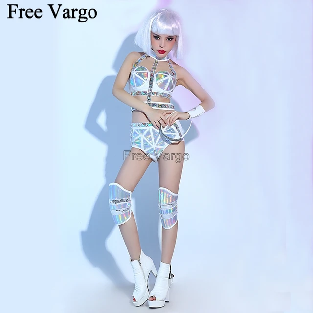 Holographic Burning Man Sexy Laser PU Suits Festival Rave Outfits Clothes  Gear Bodysuit Dance Wear Women Singer Stage Costume - AliExpress
