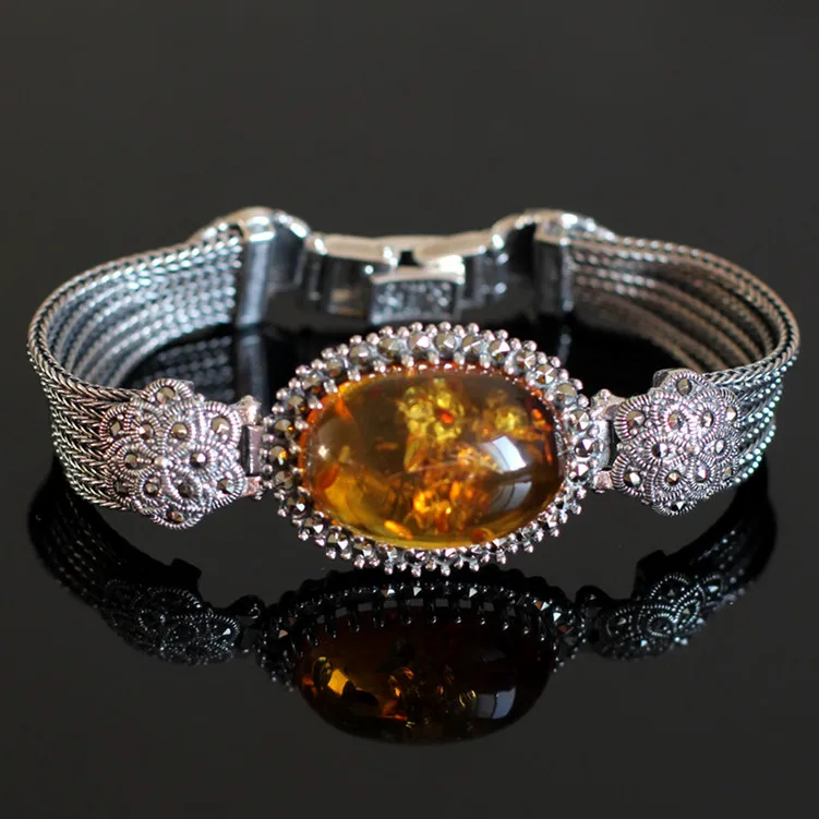 

Hot Sale Top Quality Silver Bracelet Real Siver Bangle S925 Pure Silver Bracelet Classic Thai Silver Beautiful Bracelets