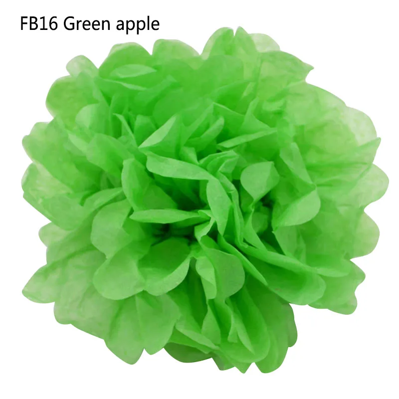 5 шт./лот, 10, 15, 20, 25 см, тканевая бумага, помпоны, бумага, цветочный шар, помпон для свадьбы, вечерние, для дома, украшения для самодельного изготовления, бумажный цветок - Цвет: FB16 green apple