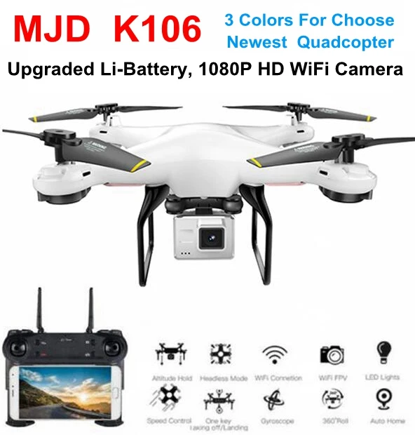 

MJD K106 Newest RC Drone RC plane Quadcopter With 720P 2mp or 5mp HD Wifi FPV Camera Auto Return Altitude Hold VS sg600 xs809w