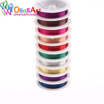 

OlingArt 0.8MM 3M/Roll Copper Wire mixed color plated Beading Wire Jewelry Findings DIY Jewelry Accessories Cord 2019 new