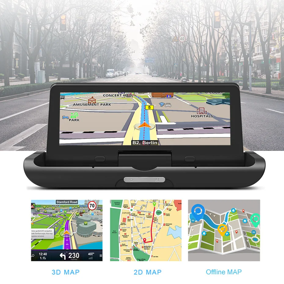  FANSICOUK 3G/4G Car DVR ADAS Dash Cam GPS Navigator FHD 1080P Android WiFi Video Recorder 8''Dual L