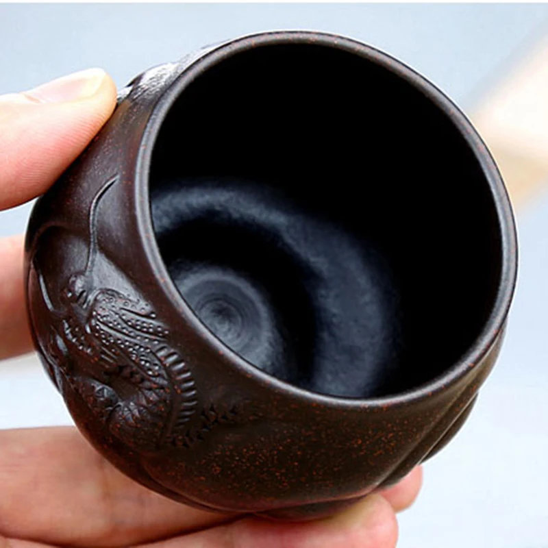 120cc подлинный Исин чайная чашка фиолетовая глина Дракон мастер чашка китайский забота о здоровье чайный набор кунг-фу чашка чая, кружка креативный домашний декор