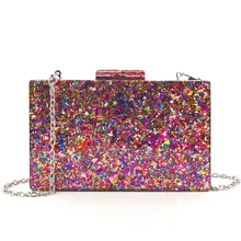 Женская вечерняя сумочка с геометрическим узором, цветная акриловая коробка, вечерние посылка, высокое качество, прочные сумки через плечо BL5