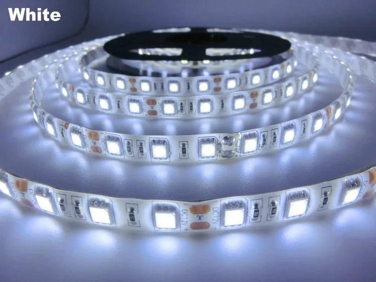 Светодиодные полосы света smd 5050 водонепроницаемый ip65 dc 12 В 300led 5 м 6500 К 3000 К RGB холодный белый теплый белый красный синий зеленый желтый