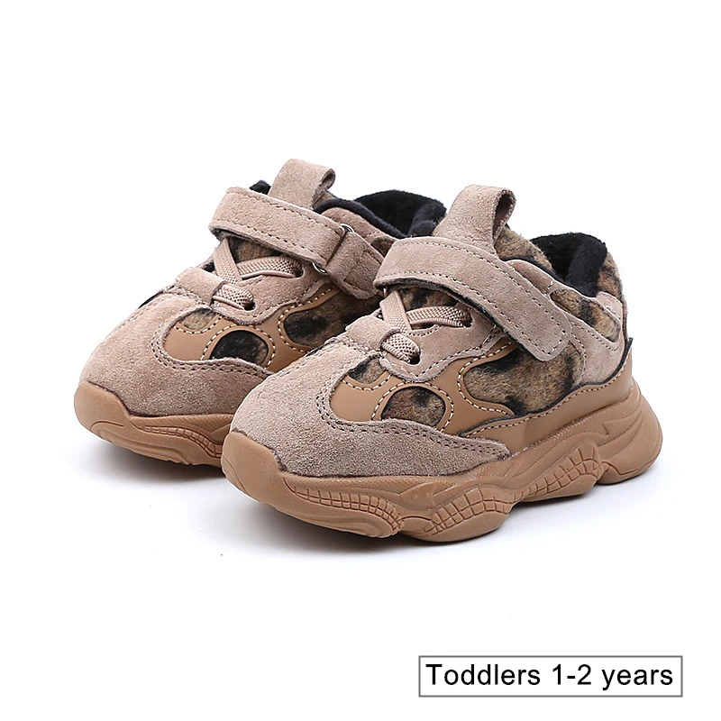 

Leopard Print Little Kids Shoes New brand Boys and Girls Warm Winter Shoes Fashion Toddler Baby Sport Sneakers 1 2 years