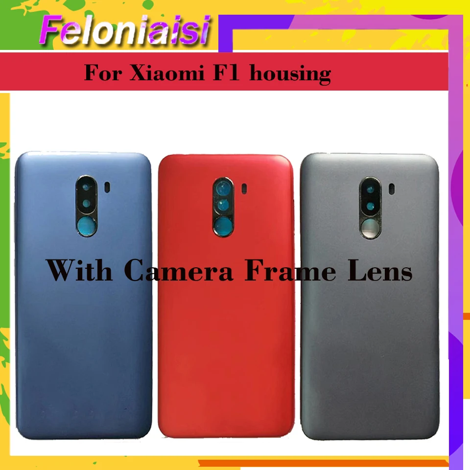 

For Xiaomi PocoPhone F1 Battery Cover Back Housing Rear Door Case+Camera Frame for Xiaomi Pocophone F1 Battery Cover Replacement