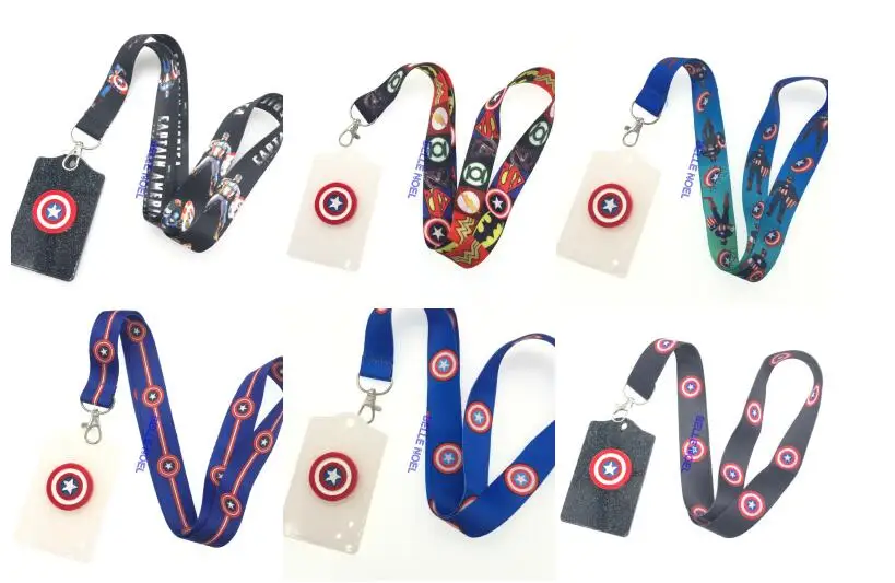 1Pcs cartoon Captain America ubway bus Cute Lanyard ID Badge Holder Key Neck Strap kids gifts | Украшения и аксессуары