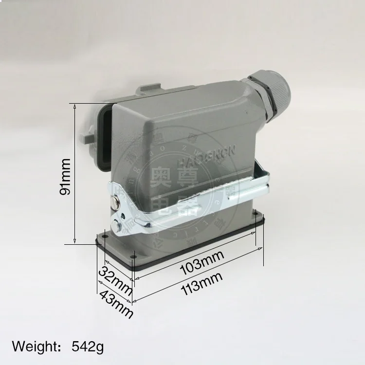 16 core H16B-HE-016-1 тяжелые разъемы с крышкой сбоку стоячие 16 a500v винты