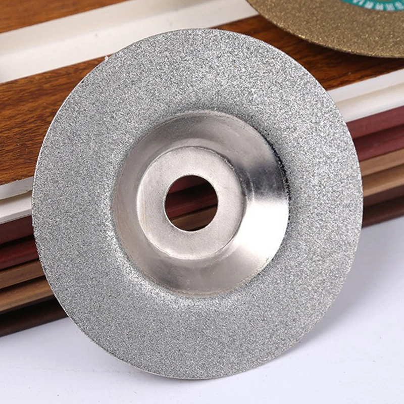 100mm 4 Inch Diamond Coated Grinding Polishing Grind Disc Saw Blade Rotary Wheel Silver Tone