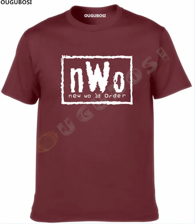 الكبار رجل nWo النظام العالمي الجديد شعار المصارعة الأسود تي شيرتات قصيرة الاكمام المحملة الكبار رجل nWo النظام العالمي الجديد شعار المصارعة الأسود تي شيرتات قصيرة الاكمام المحملة