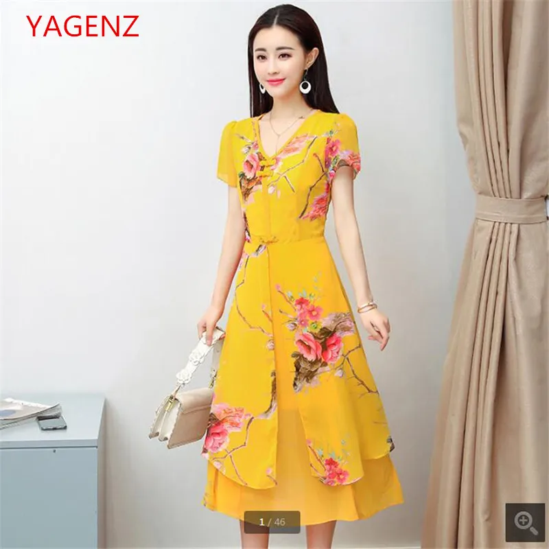 

High quality Dress clubwear women Printing Summer Women's clothing 2018 Elegante Chiffon Dresses women slim New product BN3383