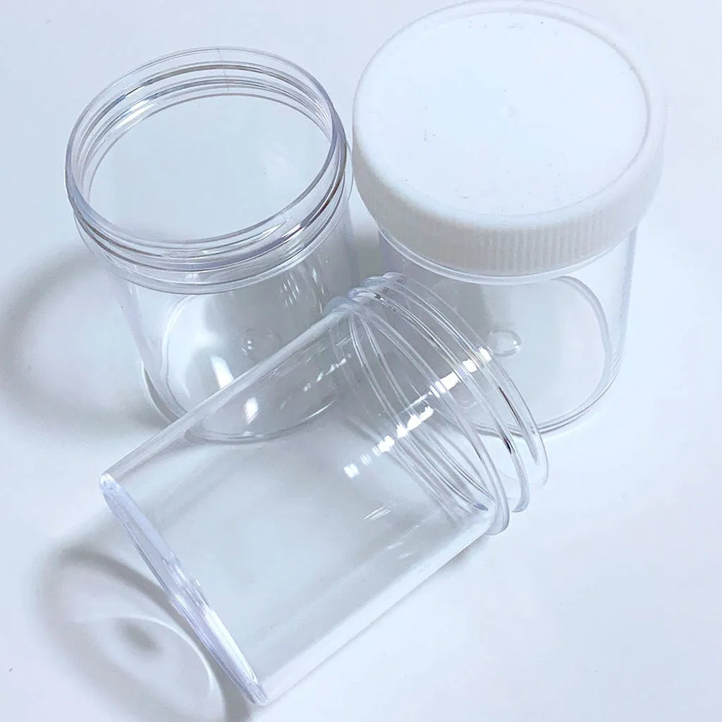 

2pcs Container For Playdough Slime Clay Makeup Jar Cosmetic Pot Cream Bottle Nail Box storage organizer #0305
