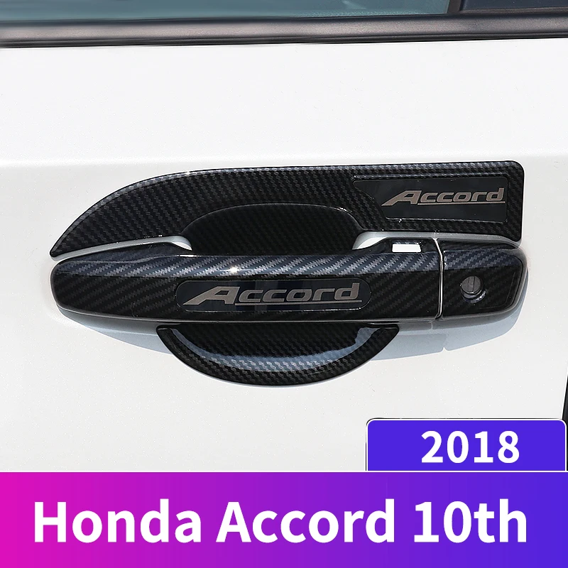 

Carbon fiber Car External Outer Door Handle Catch Covers Cap Door Bowl Protection Sticker For Honda Accord 2018 2019 Accessories