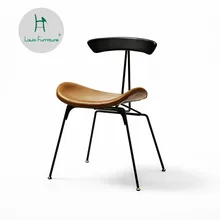 Луи мода обеденный стул промышленный ветер скандинавский светильник роскошный дизайнерский Повседневный стул из твердой древесины Лофт ретро стул из искусственной кожи