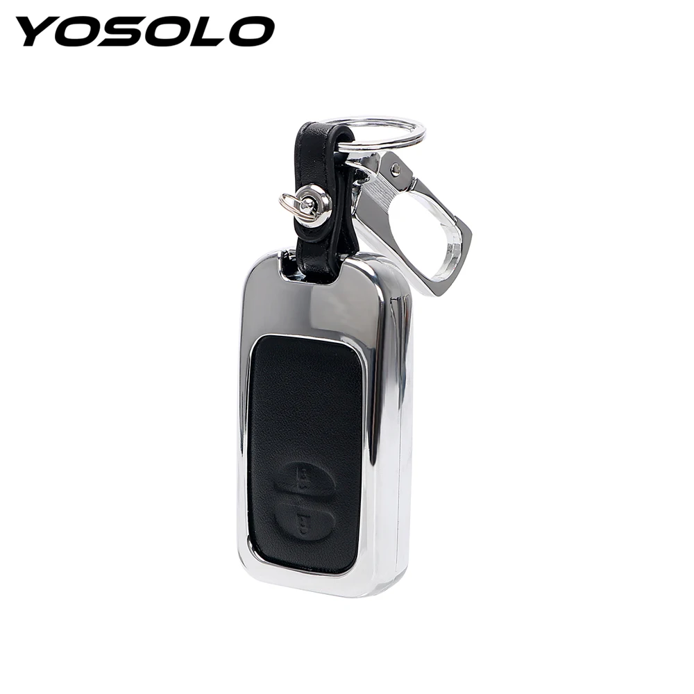 

YOSOLO Key Case For Car For Toyota Land Cruiser Prado Camry BYD Men Key Wallets Car Keychain Keyring Cover Zinc Alloy Leather