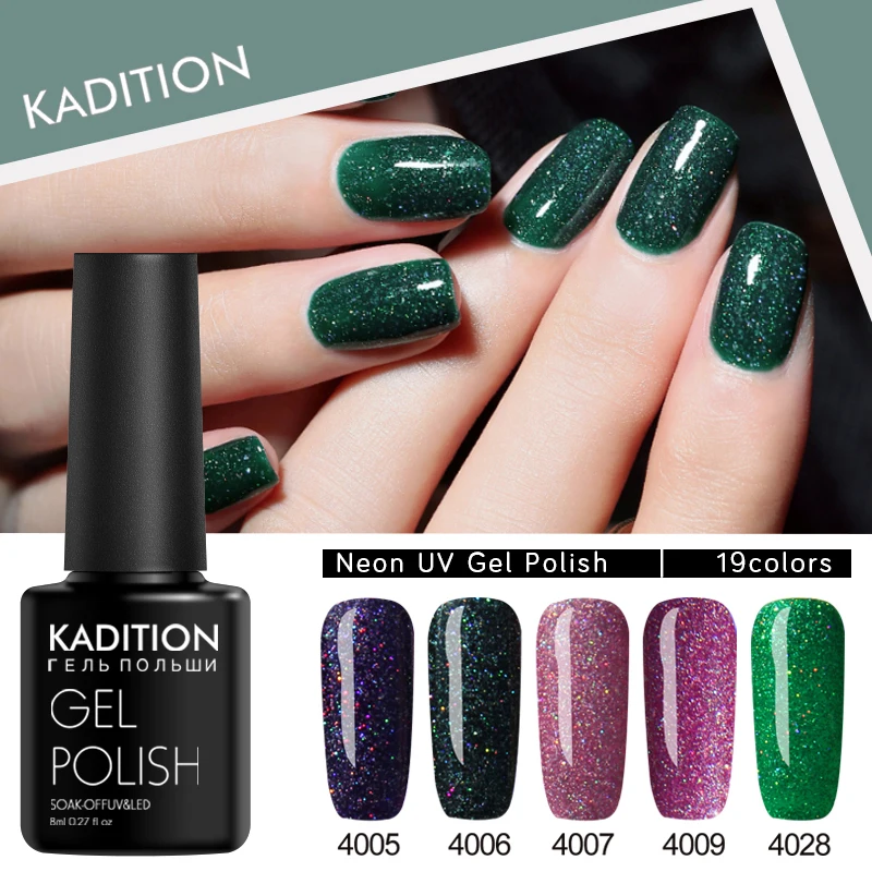 

KADITION 1 Bottle New Nail Art Neon Gel Polish Vernis Semi Permanent Need Soak Off UV LED Lamp Nails Gel Hybrid Varnish Resin